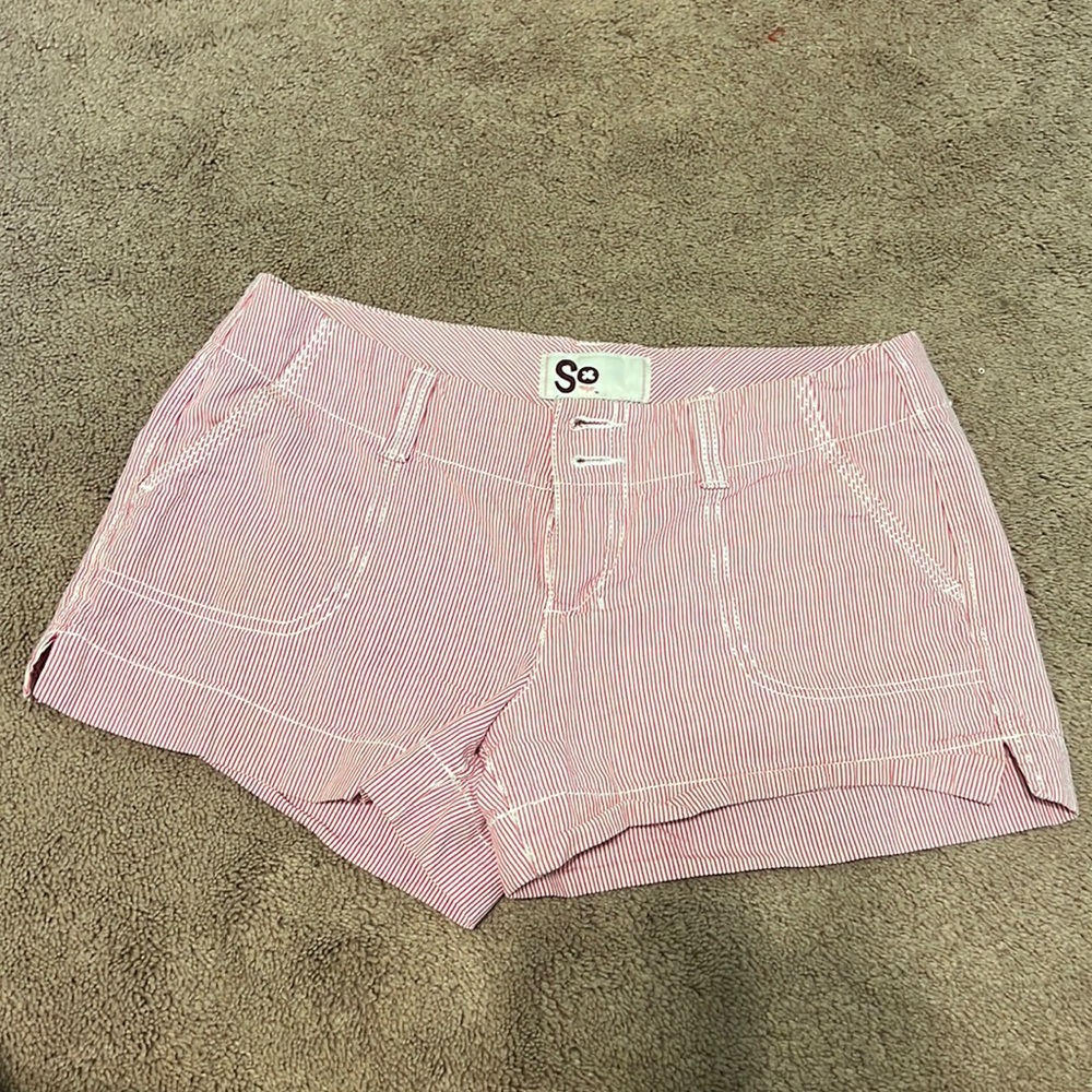 Red and white strip shorts